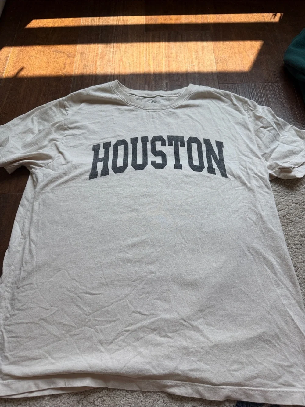 Brandy Melville Beige Houston Logo Tee